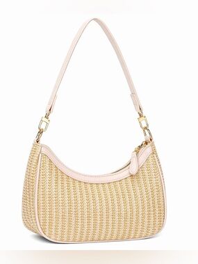 Cute shoulder bag, new beige color, 2 straps, retro hand bag, clutch.